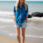 T-Shirt Polo de Mujer Azul – Frescura Playera con Estilo Casual y Femenino