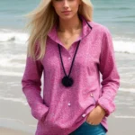Camisa de Mujer Rosada Holgada de Manga Larga – Comodidad con Estilo Femenino
