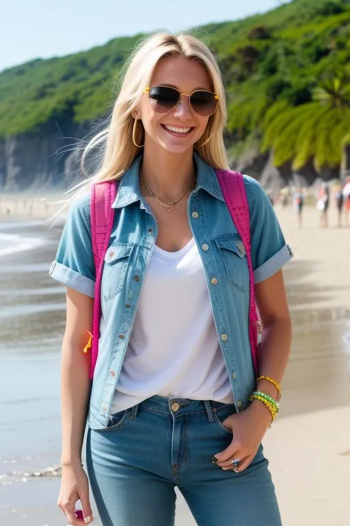 Chaqueta Denim de Mujer Manga Corta – Estilo Playero con Carácter Moderno
