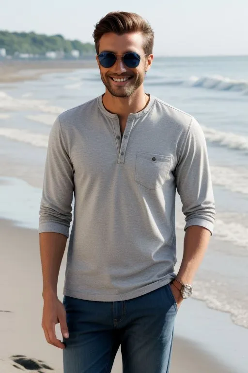 Suéter de Hombre Gris con Botones – Distinción Sutil y Confort Inteligente